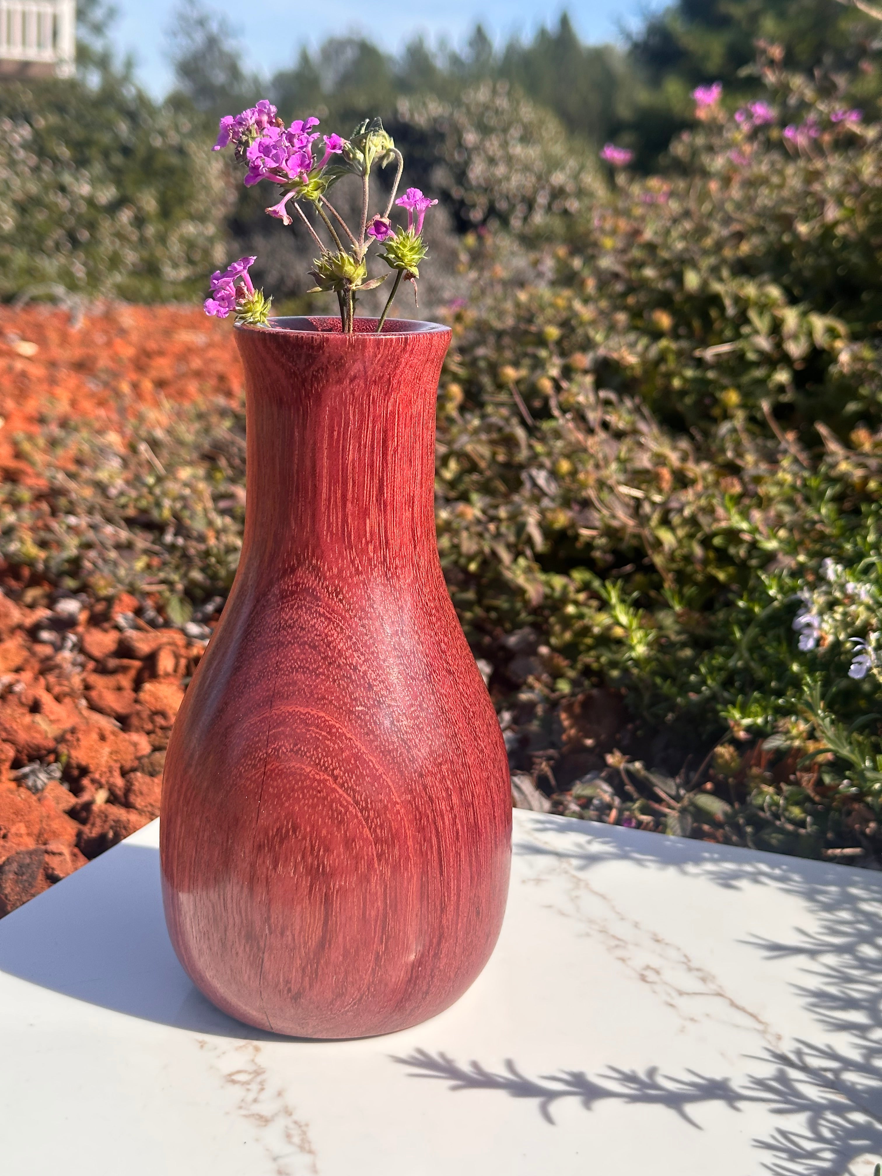 Rare Handcrafted Purpleheart Bud Vase