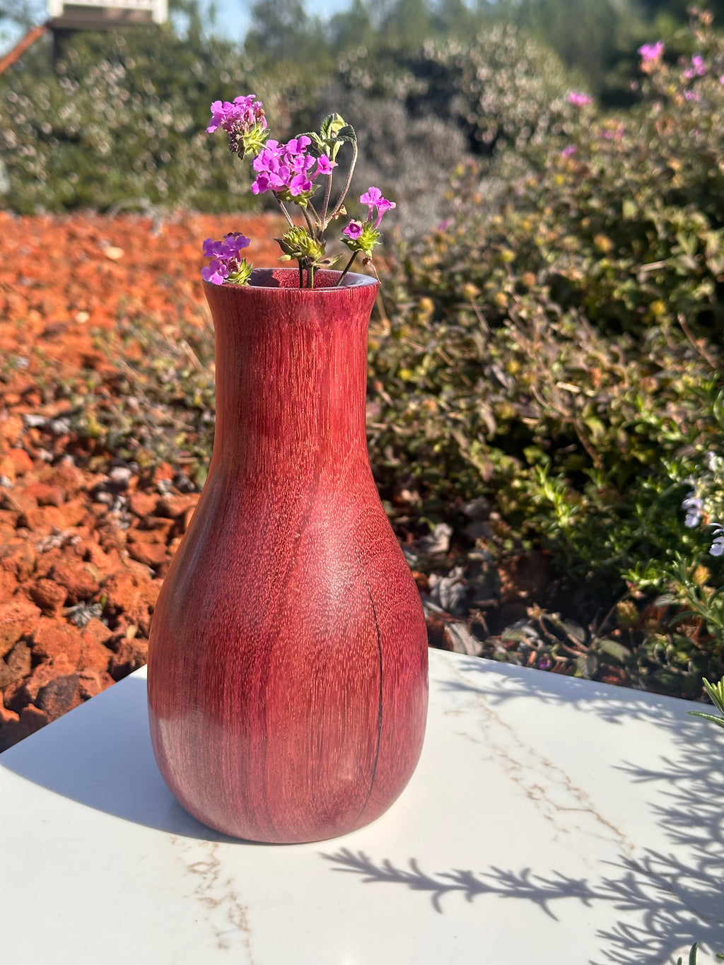 Rare Handcrafted Purpleheart Bud Vase
