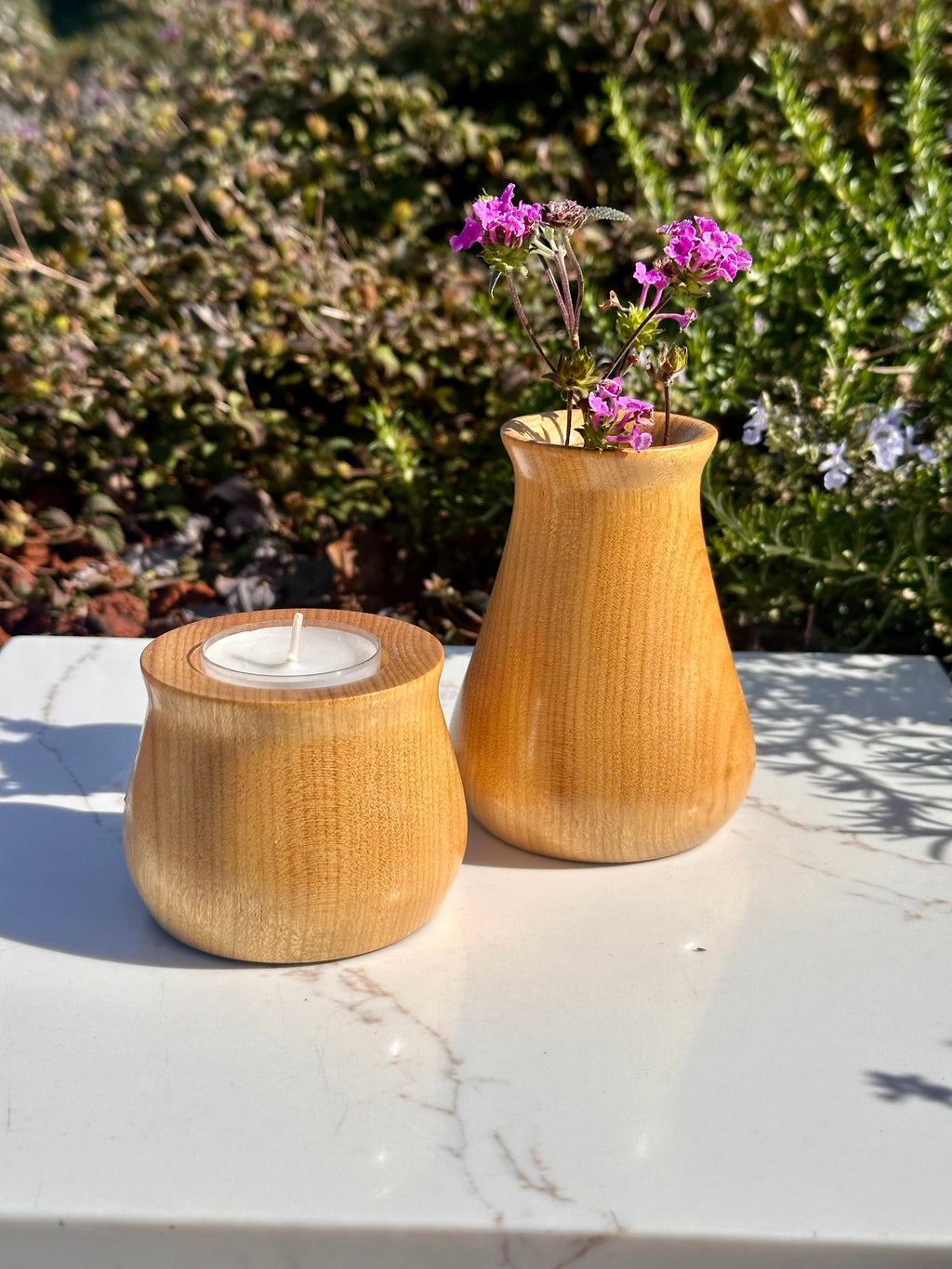 Osage Orange Duo - Petite Bud Vase & Candleholder
