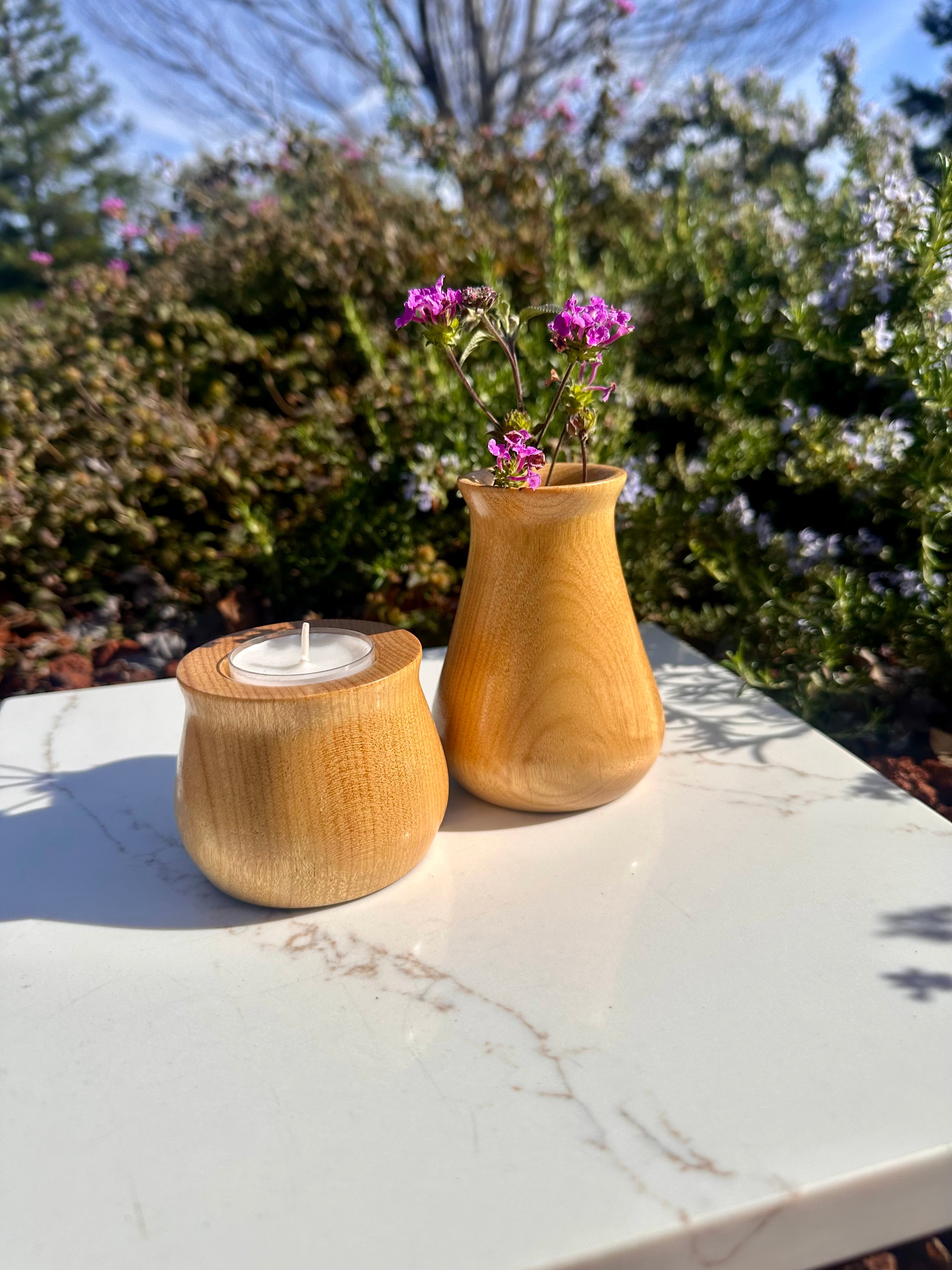 Osage Orange Duo - Petite Bud Vase & Candleholder
