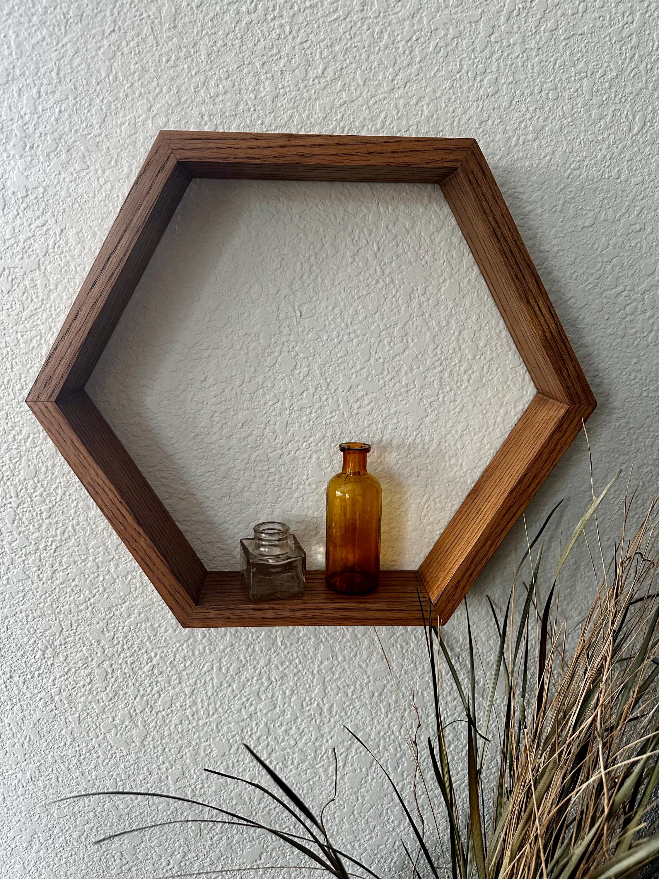 Oak Hardwood Hexagon Shelf