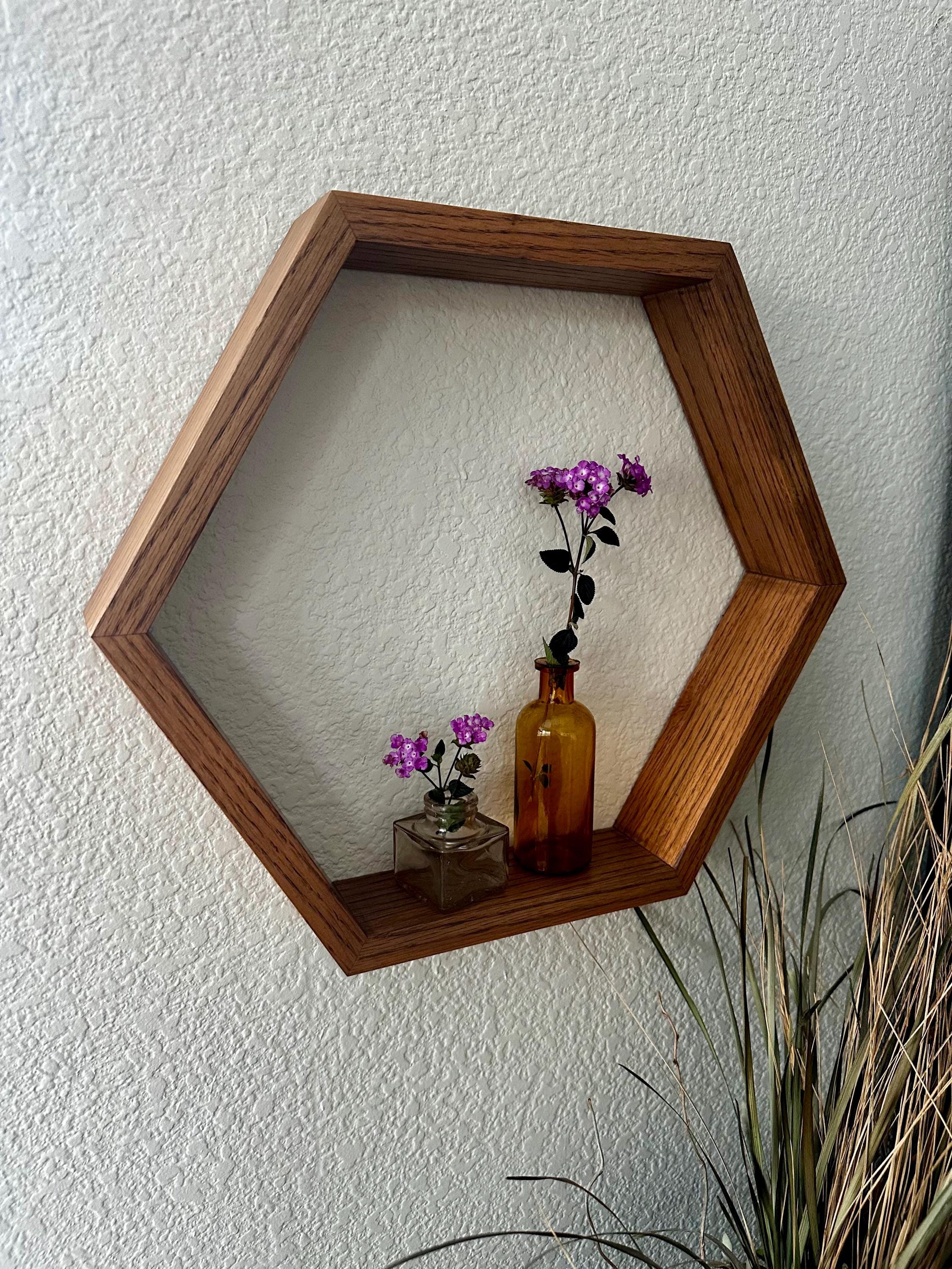 Oak Hardwood Hexagon Shelf